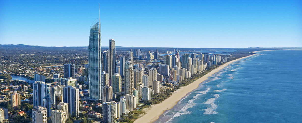 Bird's eye view of Gold Coast City